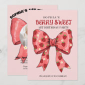 Invitation à une fête sucrée aux fruits rouges (Devant / Derrière)