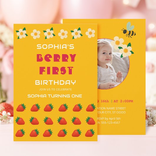 Invitation à une fête sucrée aux fruits rouges