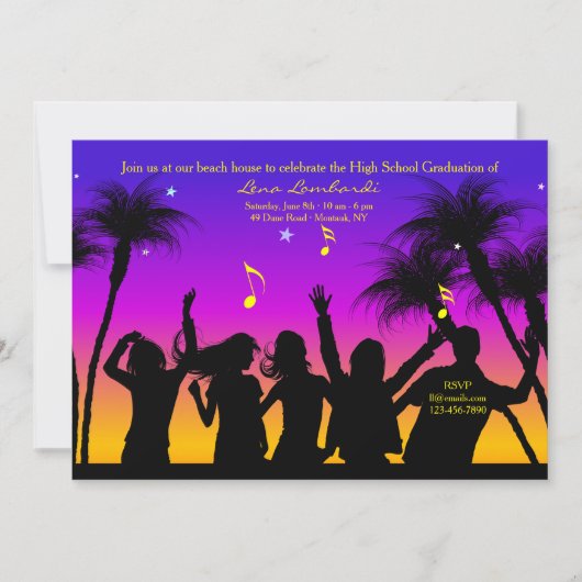 Invitation à une fête sur la plage (Devant)
