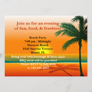 Invitation à une fête sur la plage