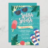 Invitation à une fête sur la plage (Devant / Derrière)