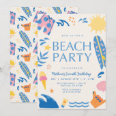 Invitation à une fête sur la plage | Invitation à (Devant / Derrière)