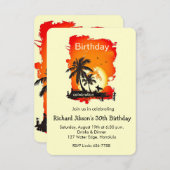 Invitation à une fête sur la plage tropicale au co (Devant / Derrière)