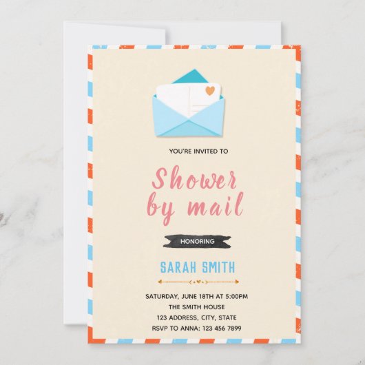 Invitation à une fête sur le thème de la douche pa (Devant)