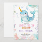 Invitation à une fête sur le thème de la licorne d (Devant / Derrière)