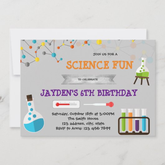 Invitation à une fête sur le thème de la science m (Devant)