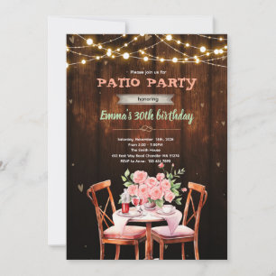 Invitation à une fête sur le thème de la terrasse
