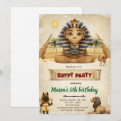 Invitation à une fête sur le thème de l'Égypte (Devant / Derrière)