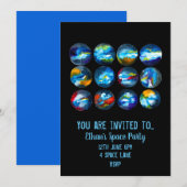 Invitation à une fête sur le thème de l'espace pou (Devant / Derrière)