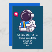 Invitation à une fête sur le thème de l'espace pou (Devant / Derrière)