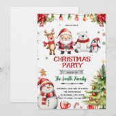 Invitation à une fête sur le thème de Noël (Devant / Derrière)