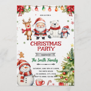 Invitation à une fête sur le thème de Noël