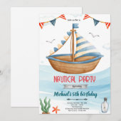 Invitation à une fête sur le thème des bateaux nau (Devant / Derrière)