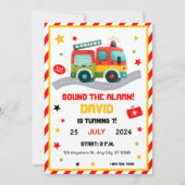 Invitation à une fête sur le thème des camions de (Devant)