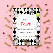 Invitation à une fête sur le thème des chiots