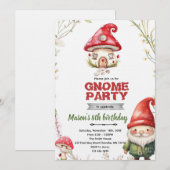 Invitation à une fête sur le thème des gnomes (Devant / Derrière)