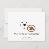 Invitation à une fête sur le thème des sports (Dos)