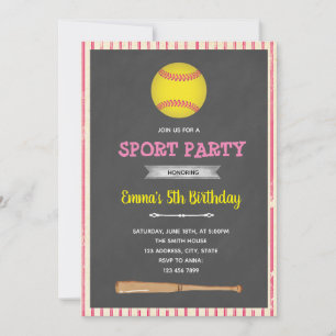 Invitation à une fête sur le thème du baseball Sof