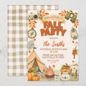 Invitation à une fête sur le thème du camping d'au (Devant / Derrière)