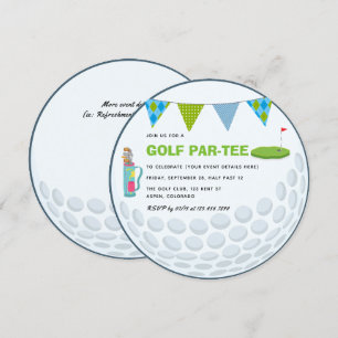 Invitation à une fête sur le thème du golf