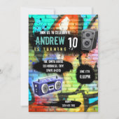 Invitation à une fête sur le thème hip-hop mignon (Devant)