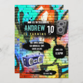 Invitation à une fête sur le thème hip-hop mignon (Devant / Derrière)