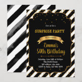 Invitation à une fête sur le thème noir et or (Devant / Derrière)