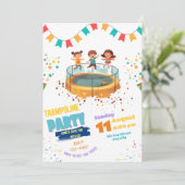 Invitation à une fête sur trampoline, fête de saut (Debout devant)
