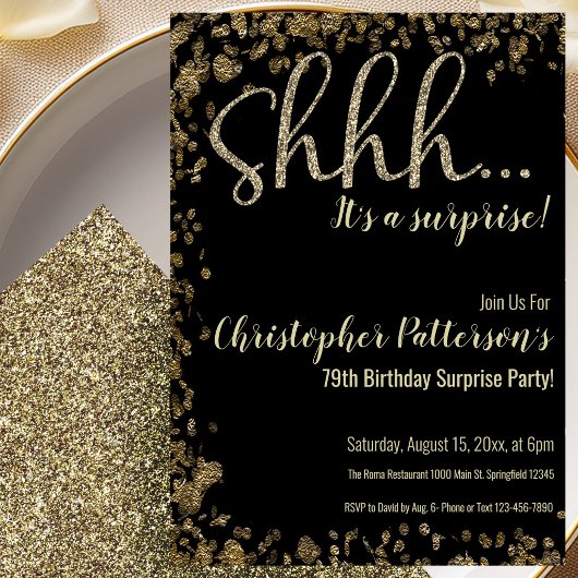 Invitation à une fête surprise pour le 79e anniver