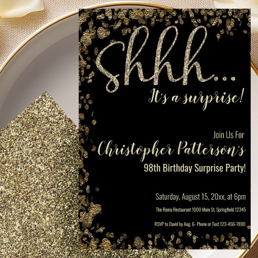 Invitation à une fête surprise pour le 98e anniver