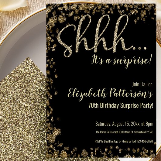 Invitation à une fête surprise pour un 70e anniver