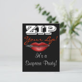 Invitation à une fête surprise ZIP ta lèvre (Debout devant)