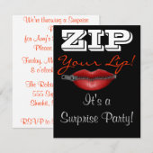 Invitation à une fête surprise ZIP ta lèvre (Devant / Derrière)