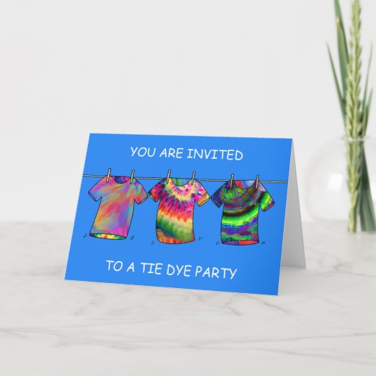 Invitation à une fête Tie Dye (Devant)