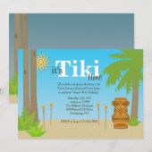 Invitation à une fête Tiki (Devant / Derrière)