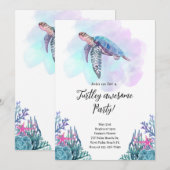 Invitation à une fête totalement géniale de tortue (Devant / Derrière)