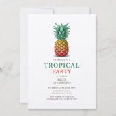 Invitation à une fête tropicale avec un ananas rét (Devant)