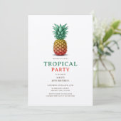 Invitation à une fête tropicale avec un ananas rét (Debout devant)