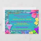 Invitation à une fête tropicale - Eau/Fleurs/Boiss (Dos)