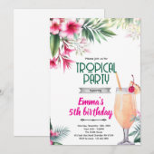 Invitation à une fête tropicale Piña Colada (Devant / Derrière)