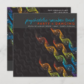 Invitation à une fête twist abstraite aux couleurs (Devant / Derrière)