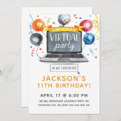 Invitation à une fête virtuelle (Devant / Derrière)