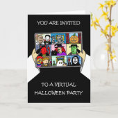 Invitation à une fête virtuelle d'Halloween (Fleur jaune)