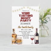 Invitation à une fête Whiskey et Vin (Debout devant)