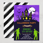Invitation à une fête zombie Halloween (Devant / Derrière)