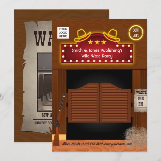 Invitation à une fonction d'entreprise Wild West (Devant / Derrière)