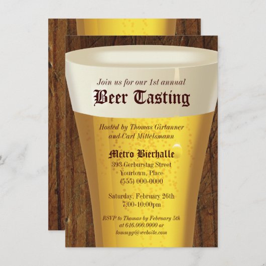 Invitation à une grande soirée de dégustation de b (Devant / Derrière)