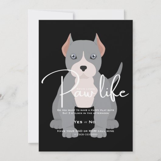 Invitation à une journée de jeu de pitbull (Devant)