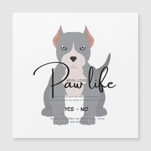 Invitation à une journée de jeu de pitbull (Devant)