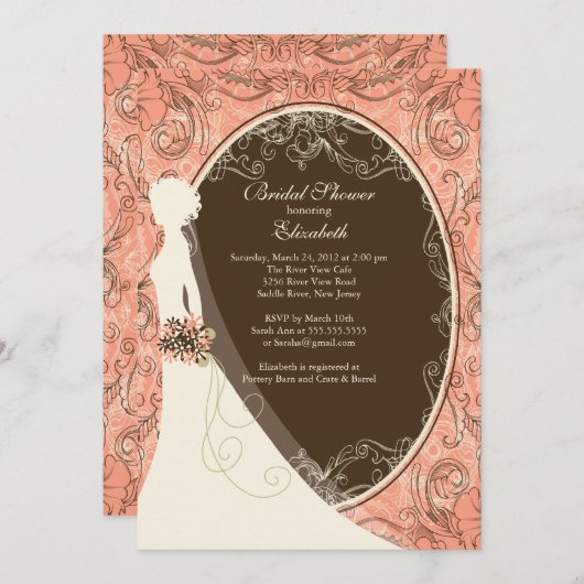 Invitation à une mariée élégante (Devant / Derrière)